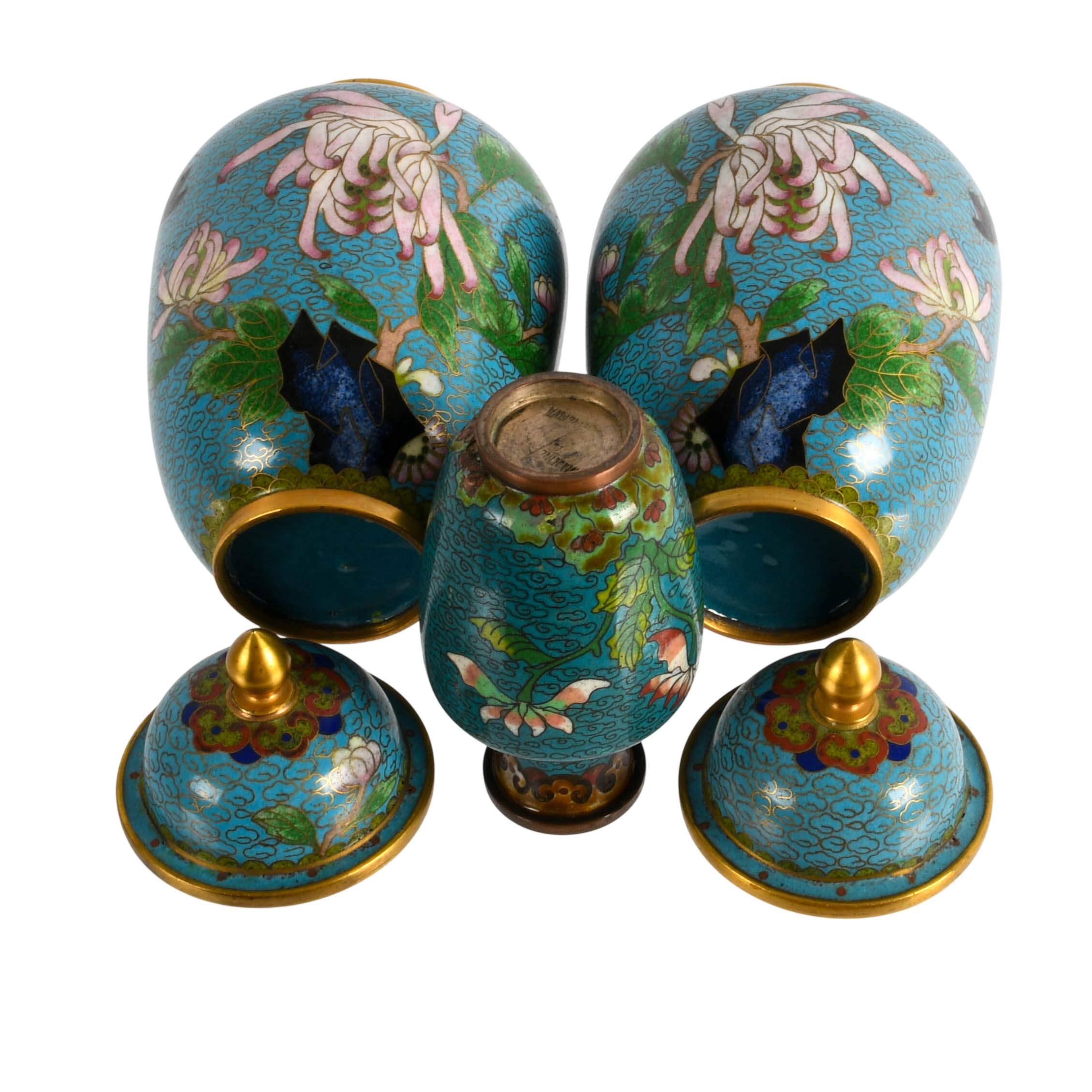 Grouping of Three Chinese Cloisonné Vases-6
