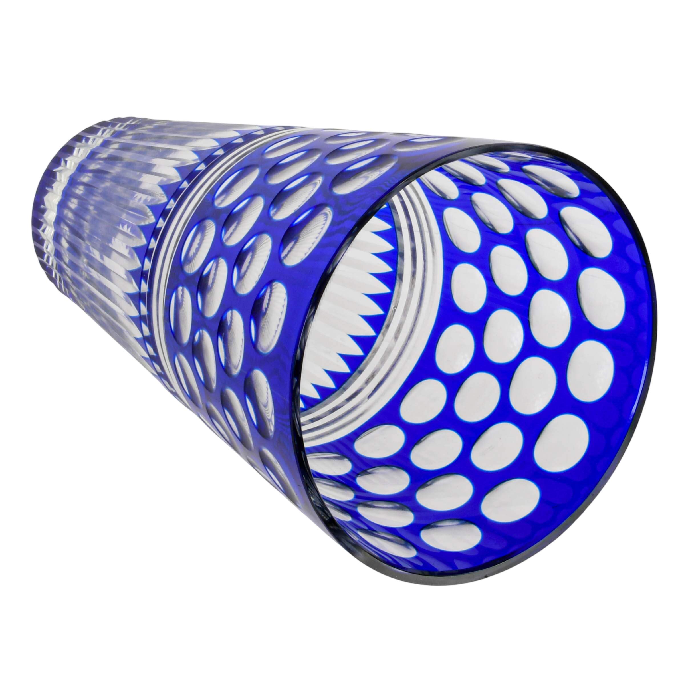 Cobalt Cut-to-Clear Vase-5