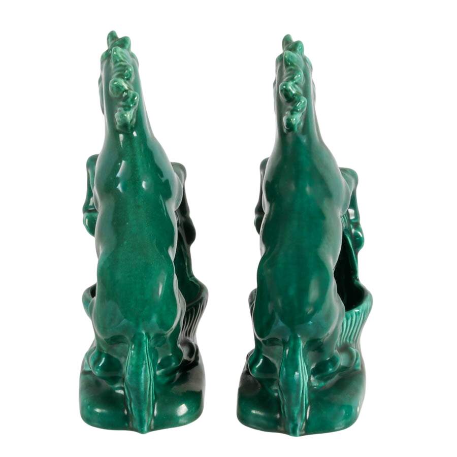 Pair of Mid-Century Modern Ceramic Horse Planters-4