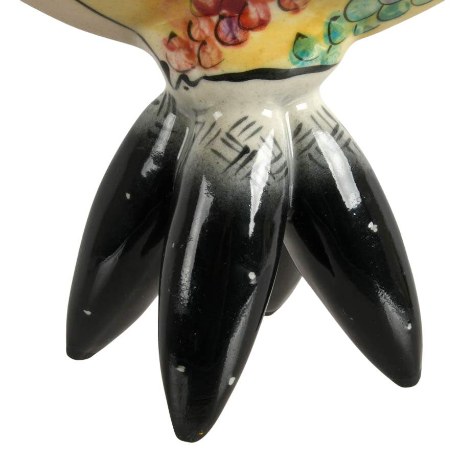 Hand-Painted Whimsical Abstract Ceramic Pedestal Bowl-2