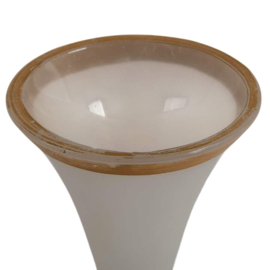 Antique Louis-Philippe Opaline Gold Painted Glass Vase-7