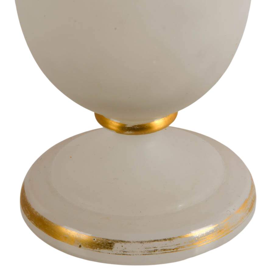 Antique Louis-Philippe Opaline Gold Painted Glass Vase-5