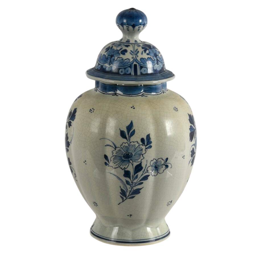 Antique Joost Thooft & Labouchere Royal Delft Covered Jar-6