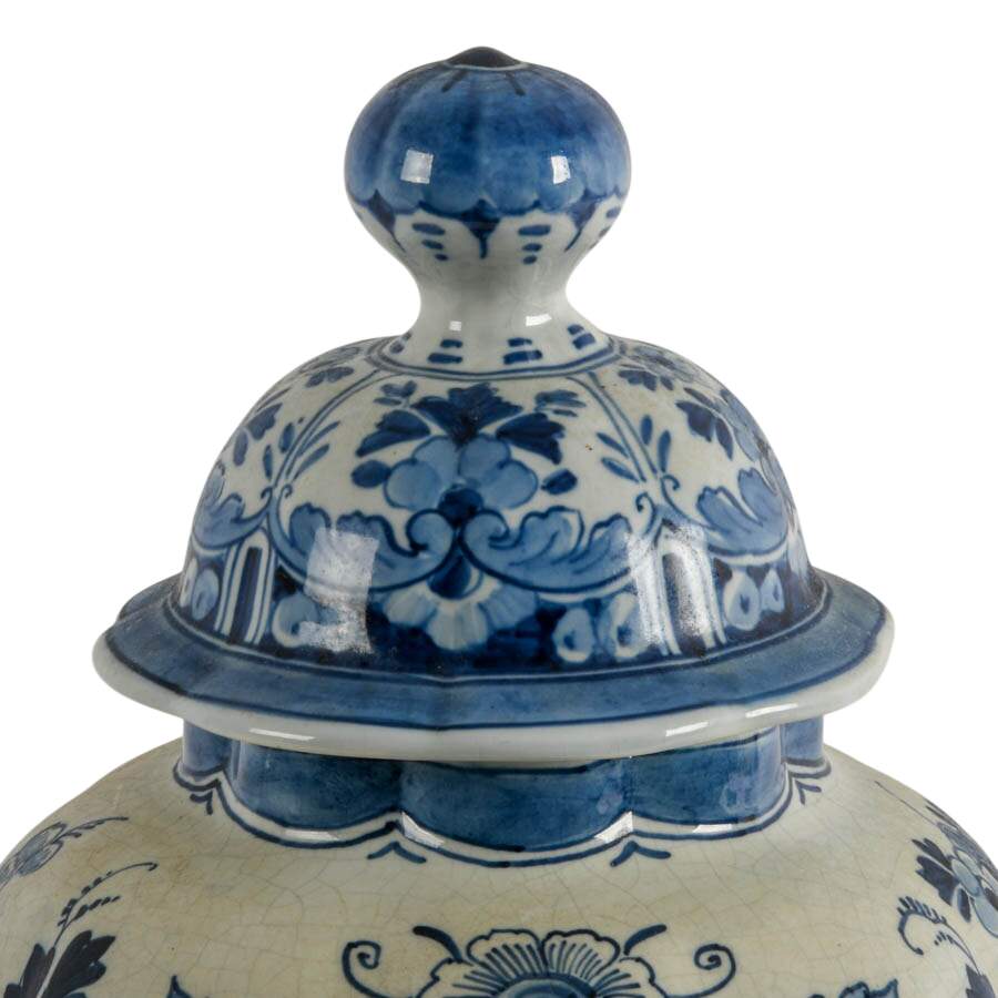 Antique Joost Thooft & Labouchere Royal Delft Covered Jar-2