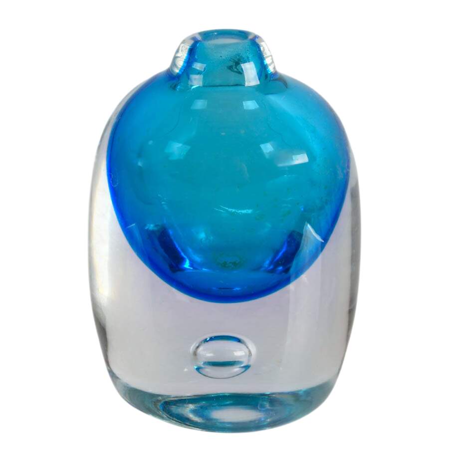 Four Blue Glass Vases-3