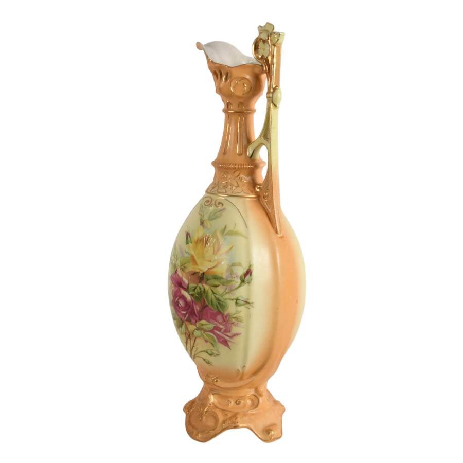 Austrian Royal Wettina Robert Hanke Hand-Painted Amphora Ewer Vase-4