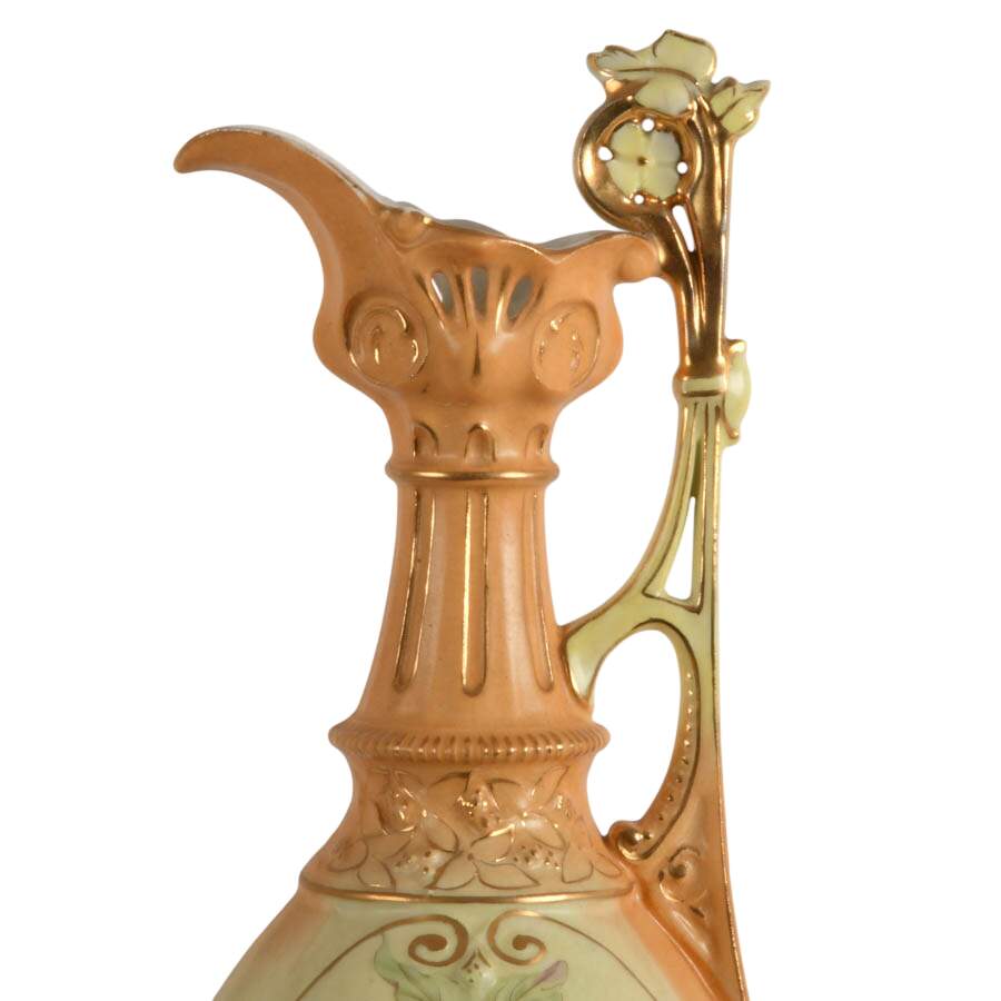Austrian Royal Wettina Robert Hanke Hand-Painted Amphora Ewer Vase-3