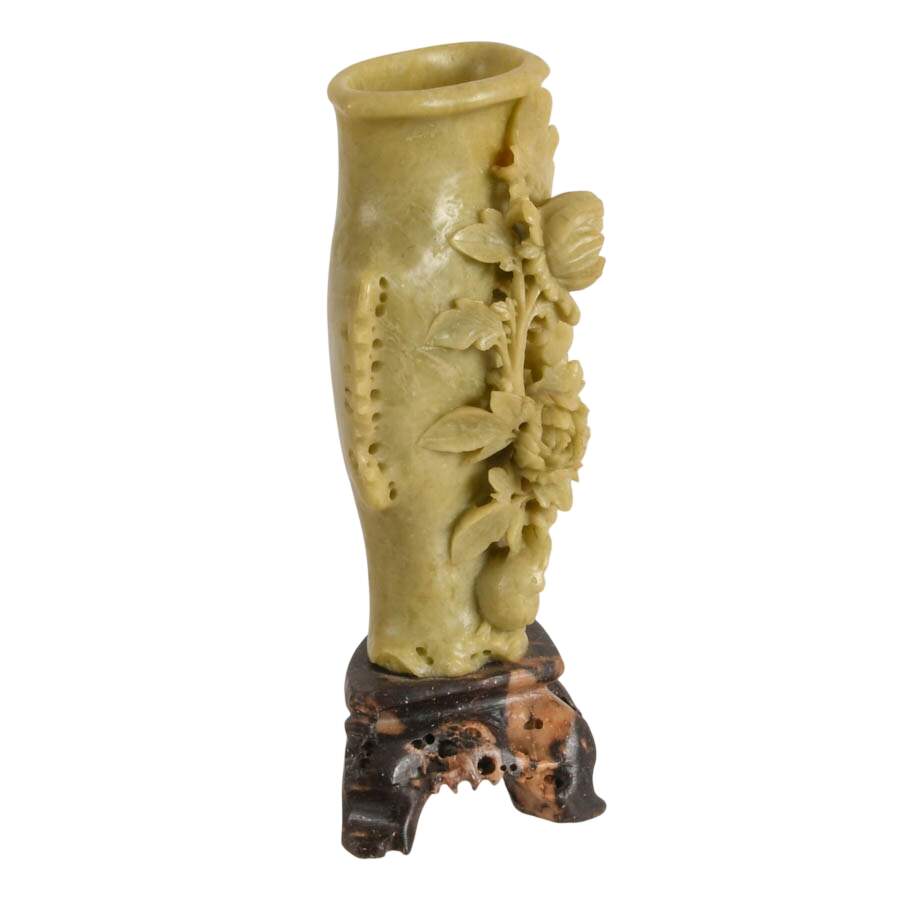 Hand-Carved Chinese Soapstone Vase-6