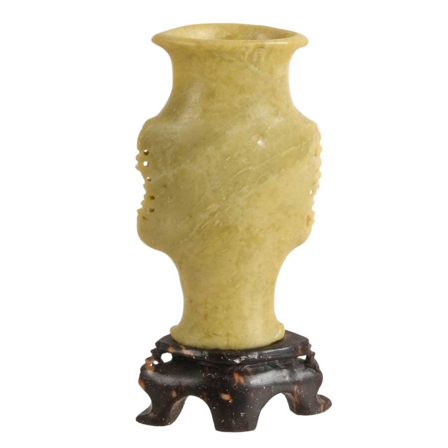 Hand-Carved Chinese Soapstone Vase-5