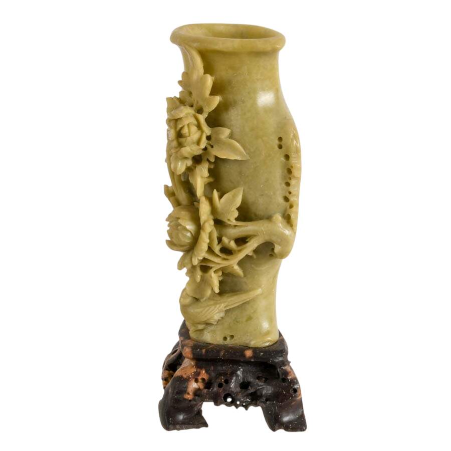 Hand-Carved Chinese Soapstone Vase-4