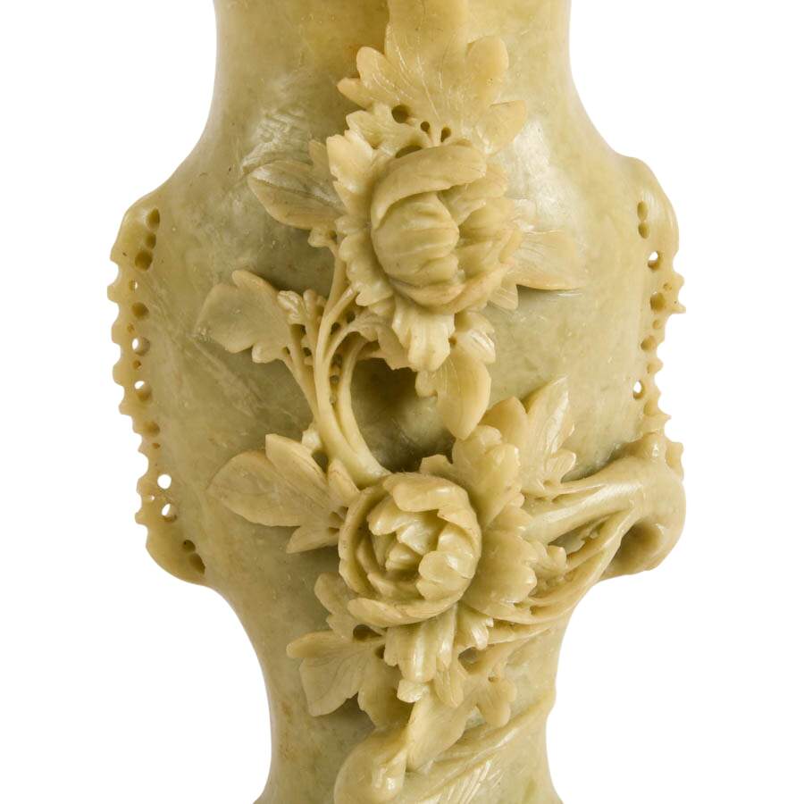 Hand-Carved Chinese Soapstone Vase-2