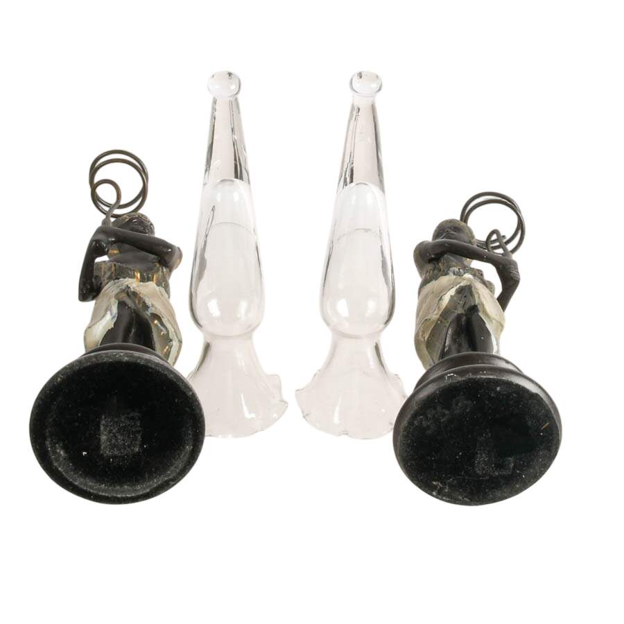 Pair of Nubian Bronze Figural Bud Vases-9