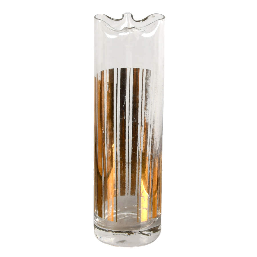 Mid-Century Culver 24k Gold Cocktail Pitcher and Stirer-4