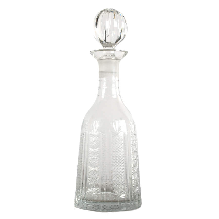 Artisanal Heavyweight Cut Glass Liquor Decanter-2