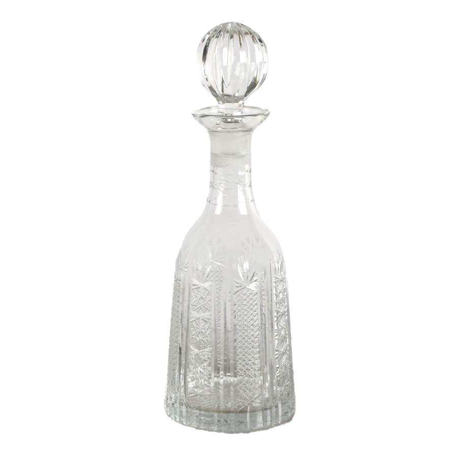 Artisanal Heavyweight Cut Glass Liquor Decanter-1