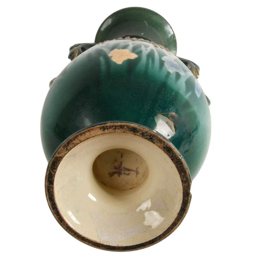 Antique Japanese Floral Ceramic Vase-9