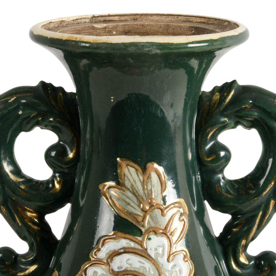 Antique Japanese Floral Ceramic Vase-5