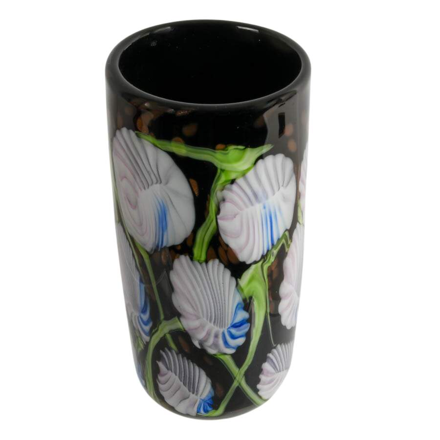 Floral Studio Art Glass Vase in the Style of Murano-2
