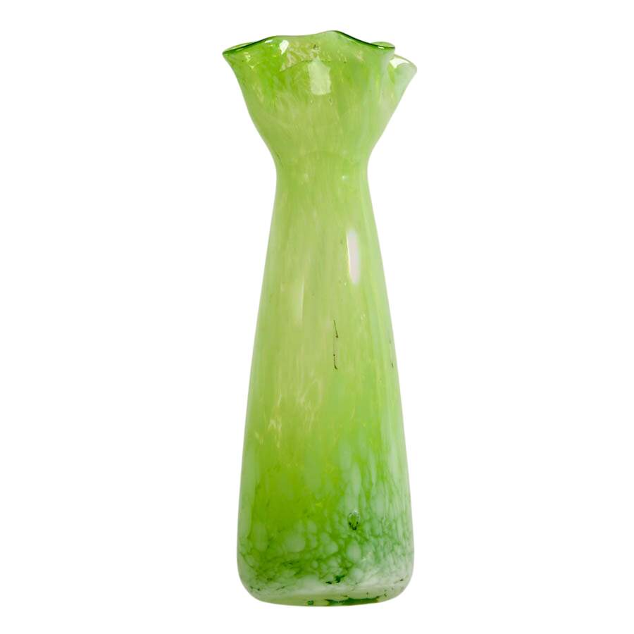 Hand-Blown Uranium-Toned Handkerchief Vase-3