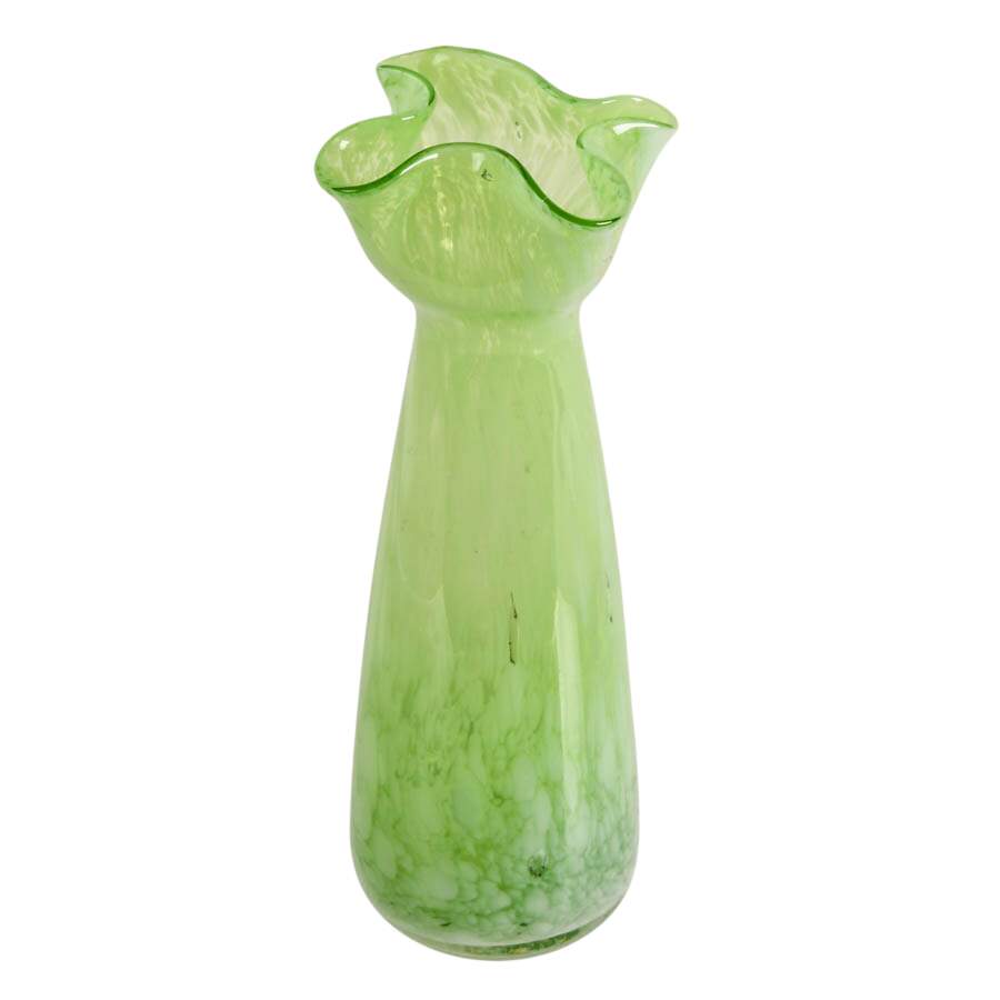 Hand-Blown Uranium-Toned Handkerchief Vase-2