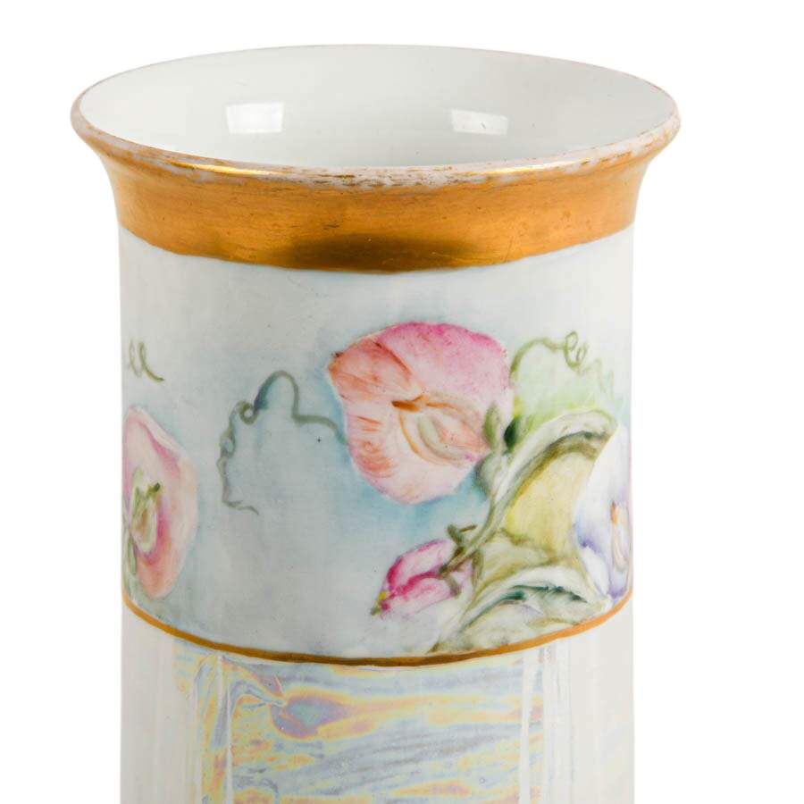 Royal Austria Hand-Painted Gilt Lusterware Porcelain Vase-4
