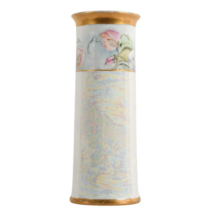 Royal Austria Hand-Painted Gilt Lusterware Porcelain Vase-3