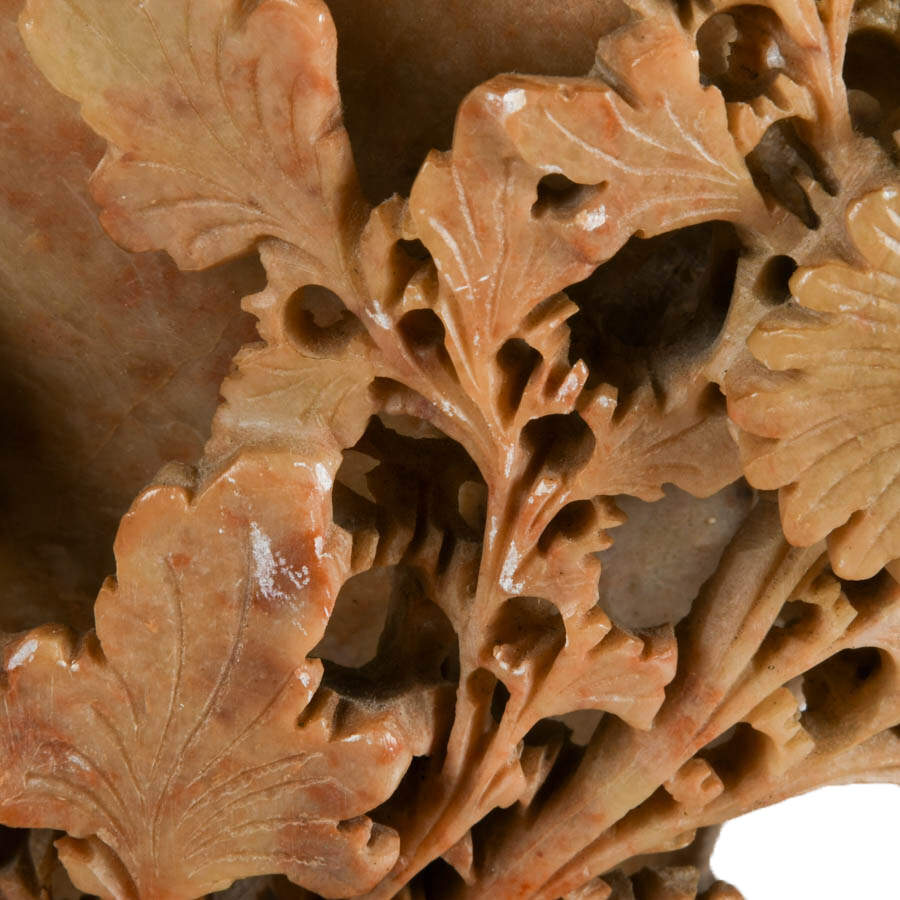 Artisanal Carved Soapstone Floral Home Accent-9