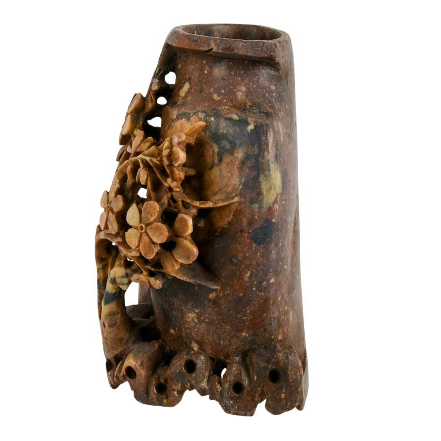 Chinese Hand-Carved Soapstone Vase-3