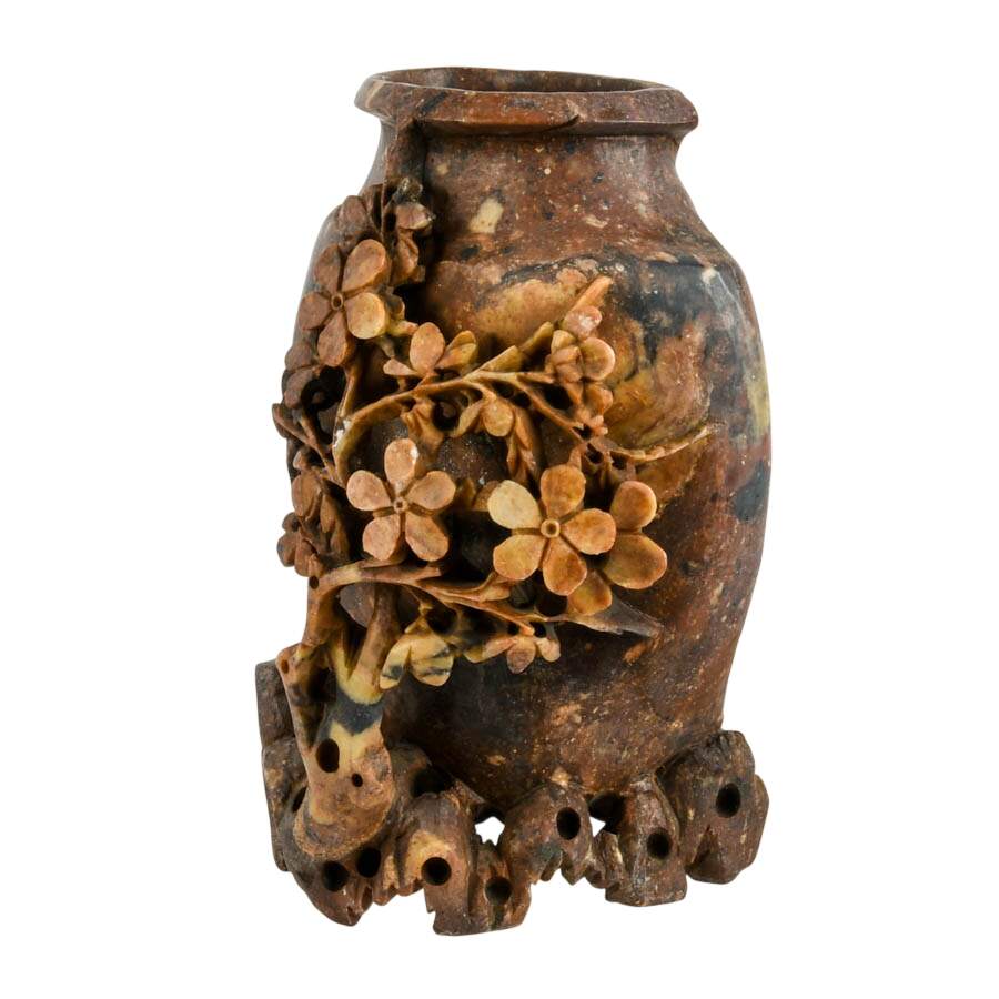 Chinese Hand-Carved Soapstone Vase-2