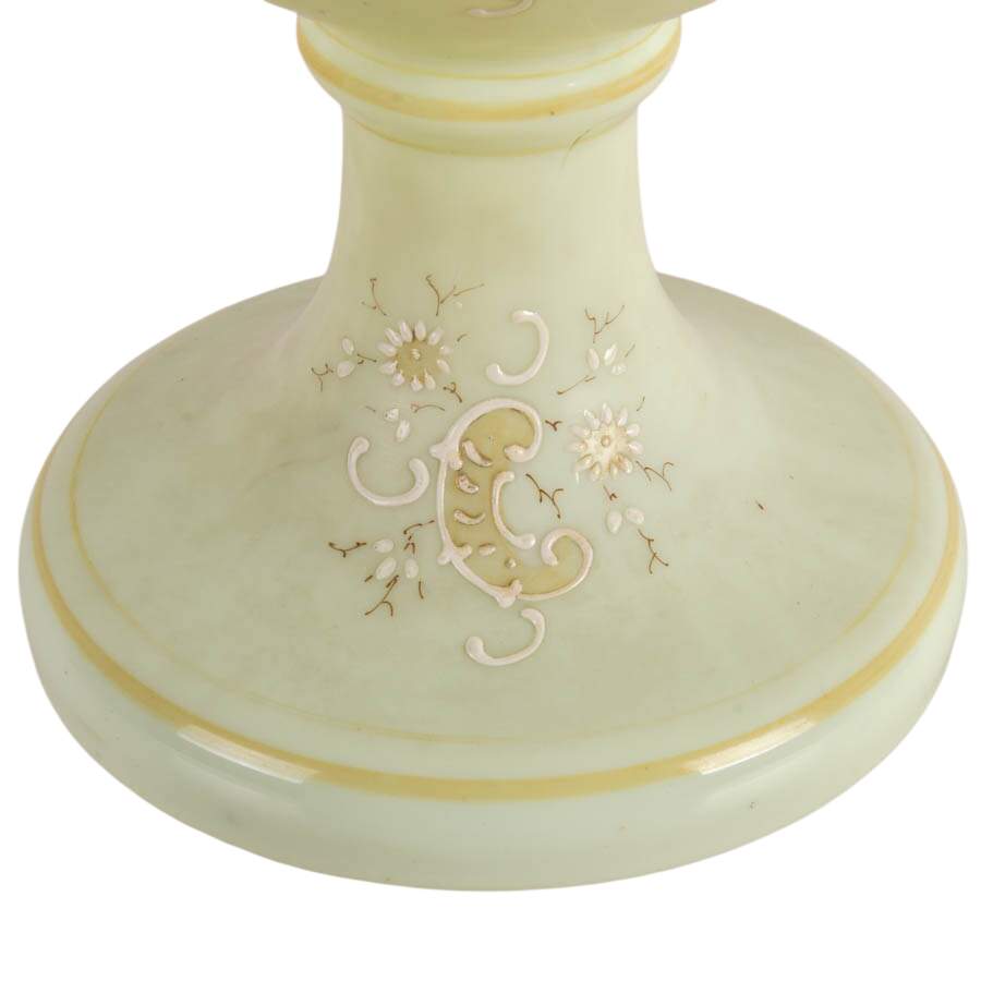 Victorian Hand-Painted Bristol Glass Cherub Motif Vase-6