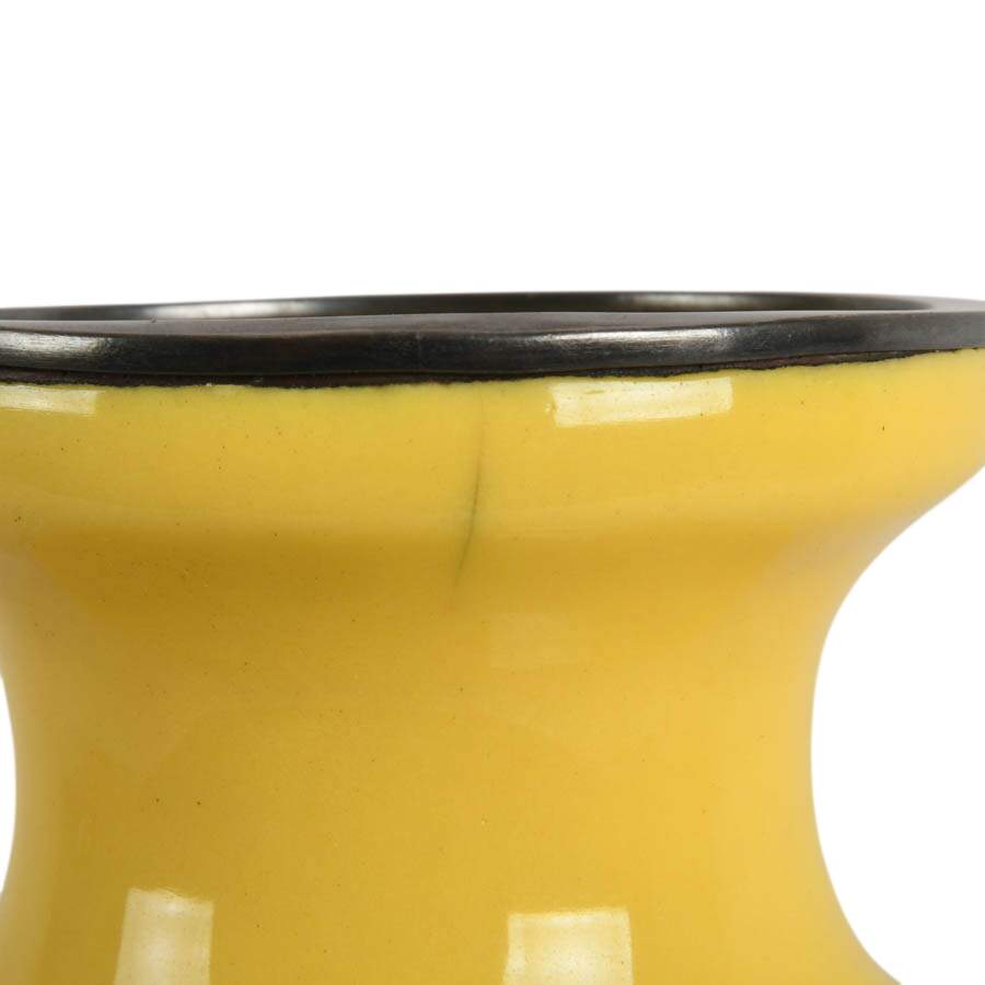 Japanese Shippo Enamel Cloisonné Phoenix Vase with Pure Silver Rims-6