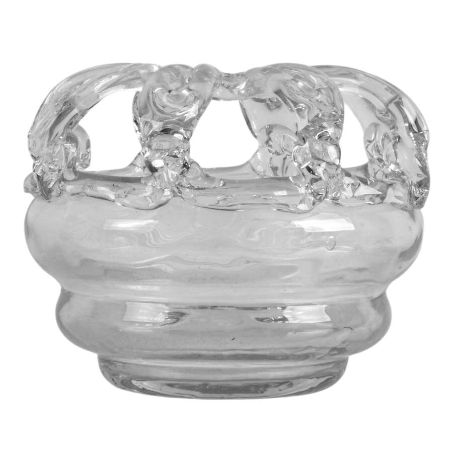 Victorian Clear Blown Glass Bride's Bank Wedding Basket-4