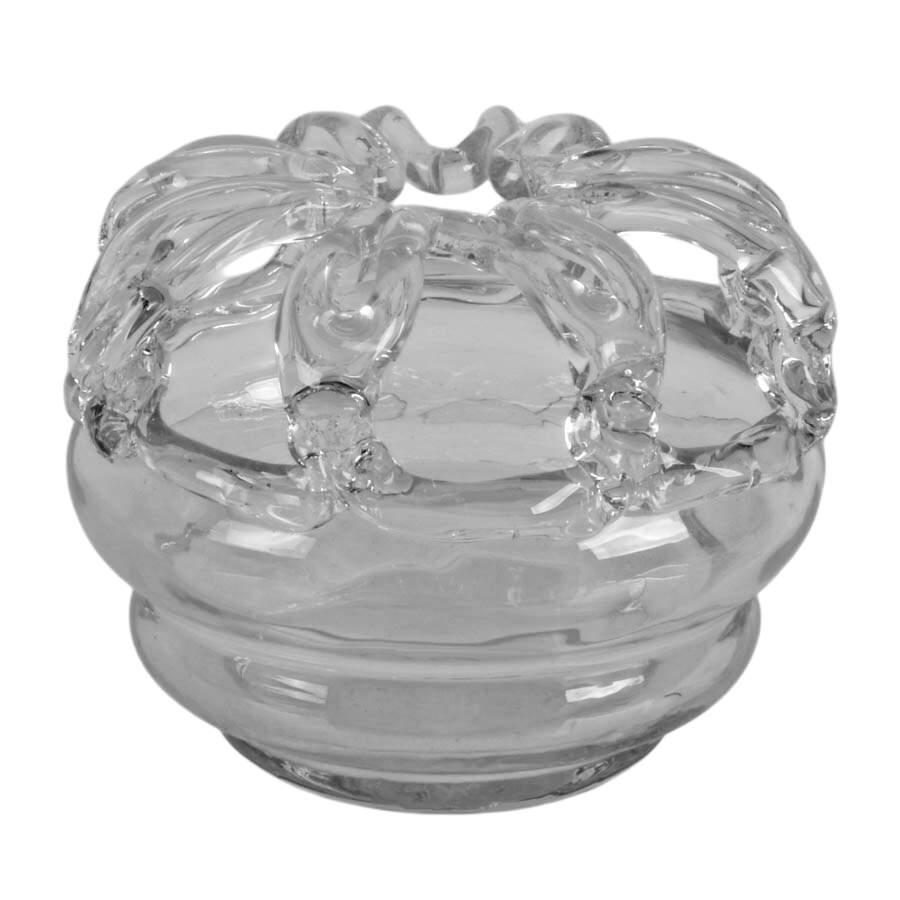 Victorian Clear Blown Glass Bride's Bank Wedding Basket-1