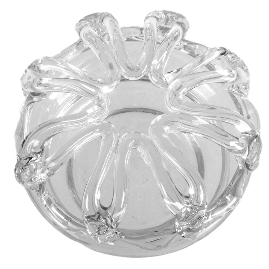 Victorian Clear Blown Glass Bride's Bank Wedding Basket-2