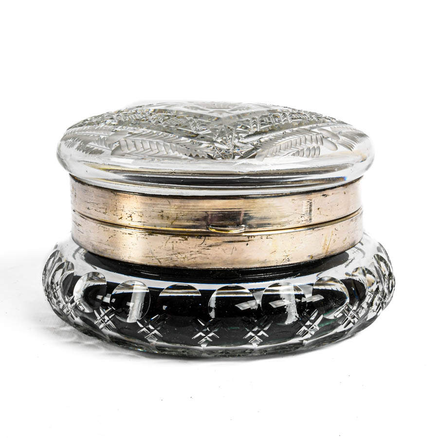 Antique Cut Glass Powder Box-3