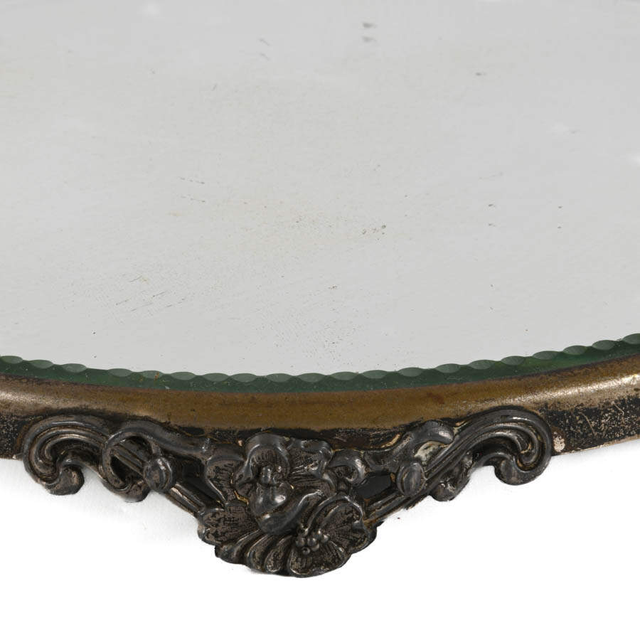 Antique Silver-Plated Footed Vanity Plate-4
