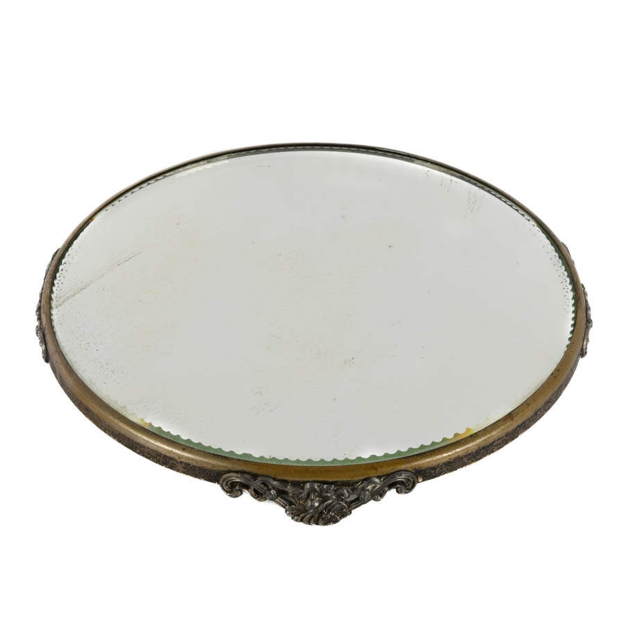 Antique Silver-Plated Footed Vanity Plate-2