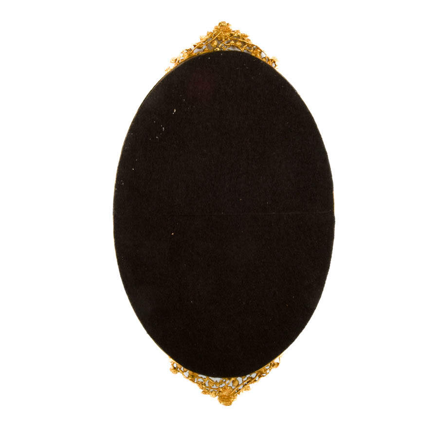 French Ornate Ormolu Oval Vanity Mirror-4