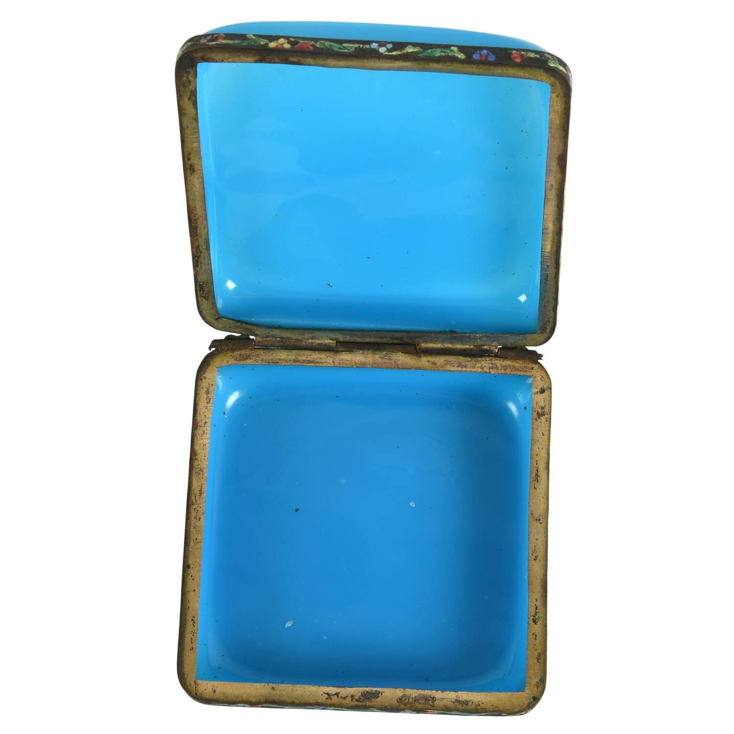 Antique Chinese Peking Glass and Cloisonné Box-2