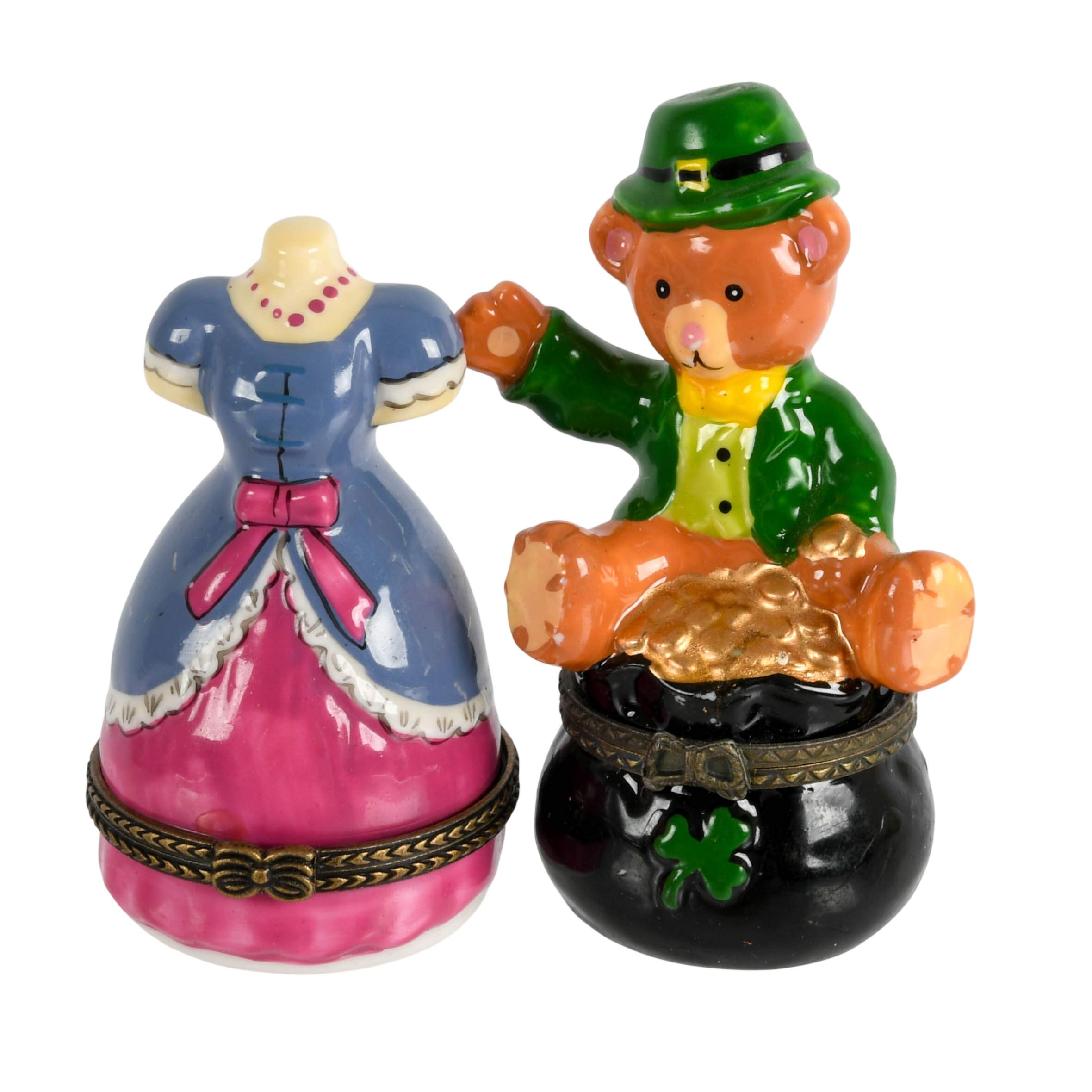 Five-Piece Porcelain Figural Trinket Boxes-4