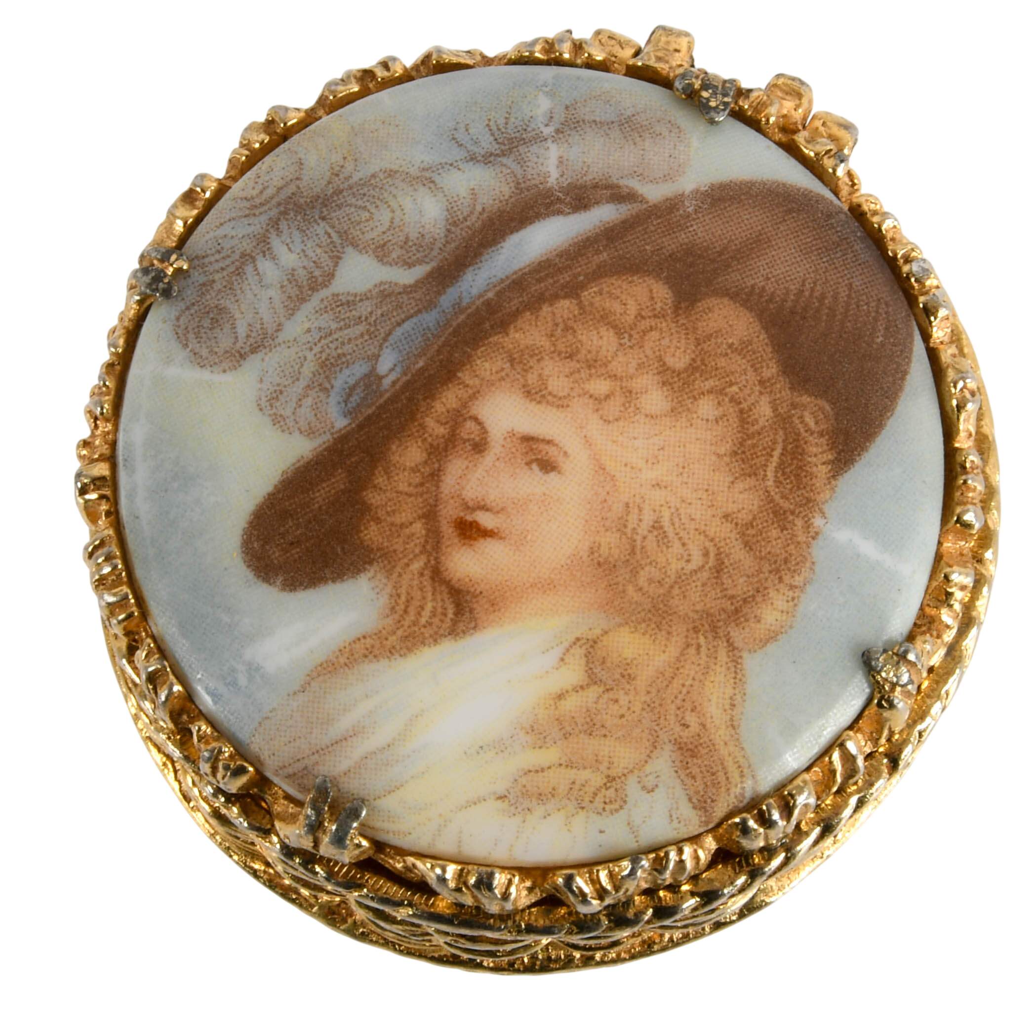 Ladies Items: Colonial Figural Cocoa Pot and 3 Trinket Boxes-3