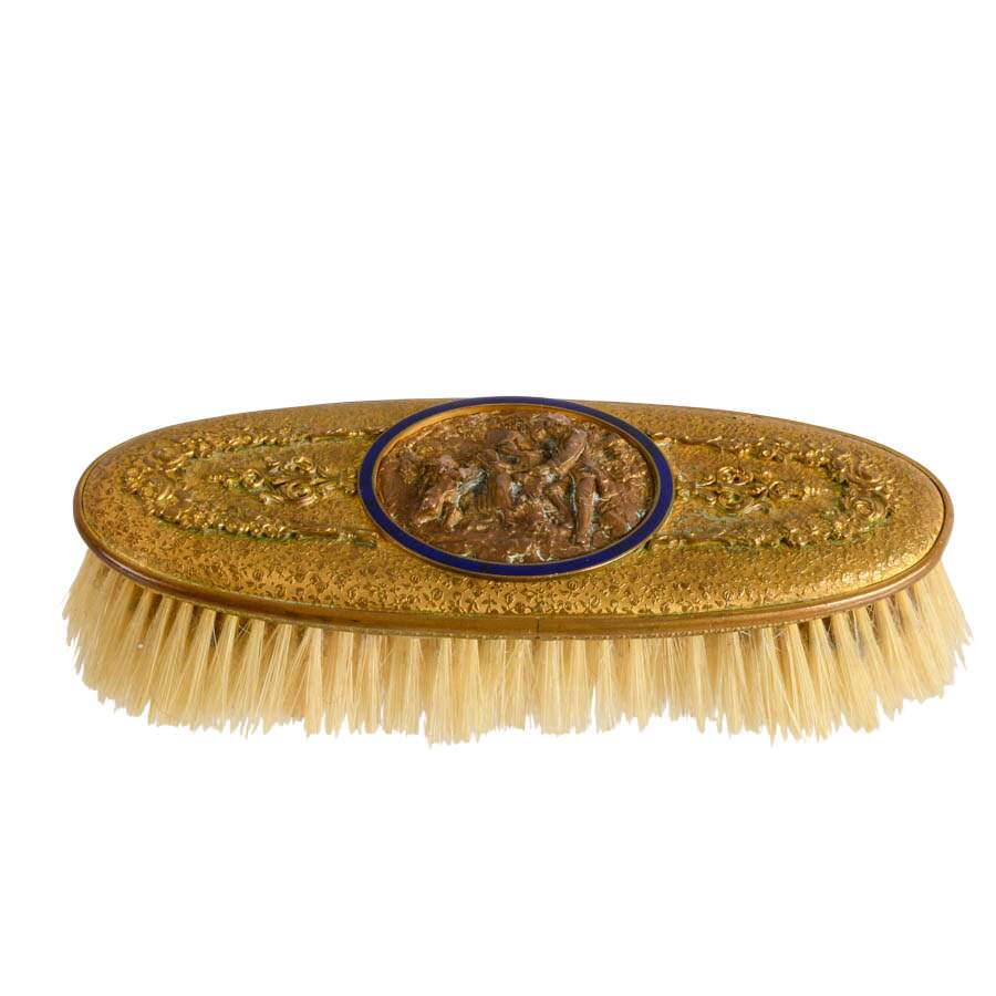 French Gilt Bronze Repoussé Five-Piece Vanity Set-7