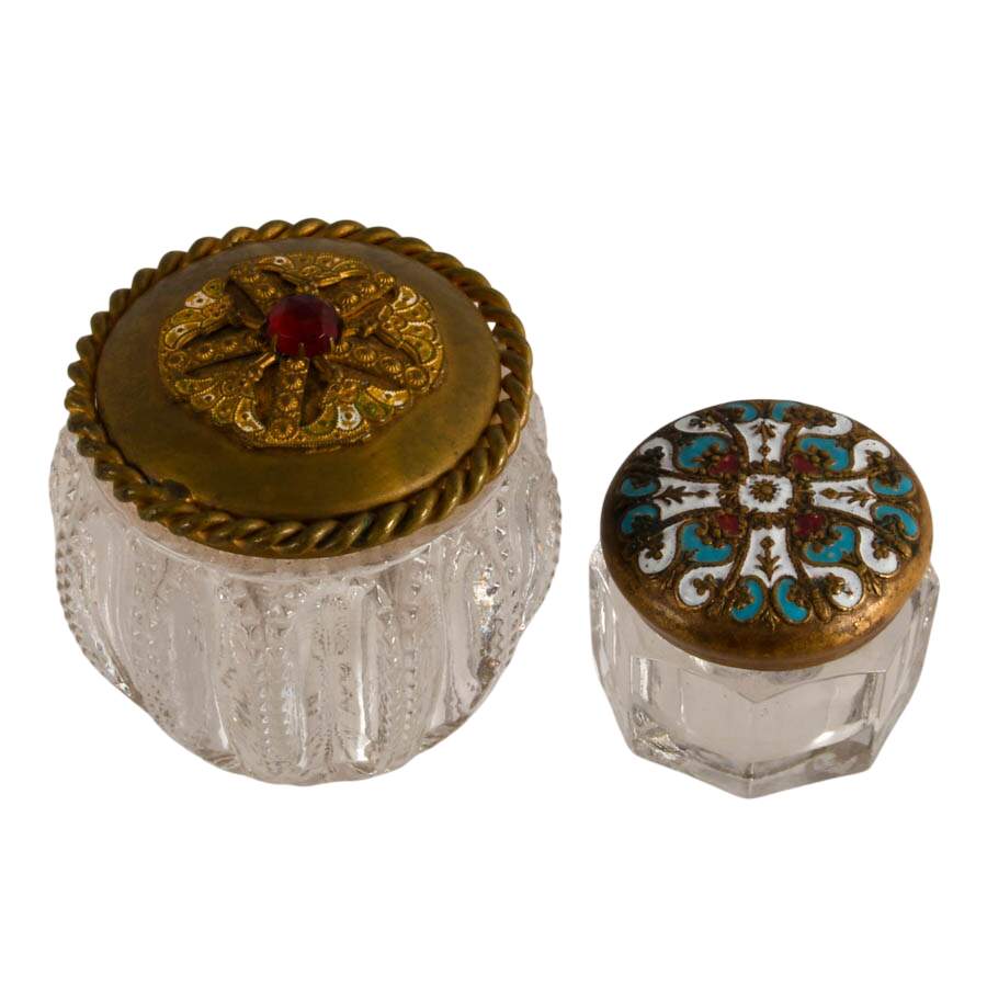 Three-Piece Vintage Jewel-Tone Vanity Set-2