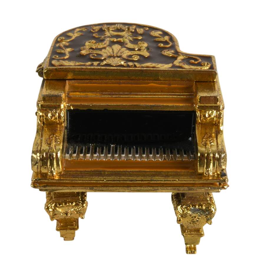Five-Piece Enameled Boxes Set with Piano Music Box-2