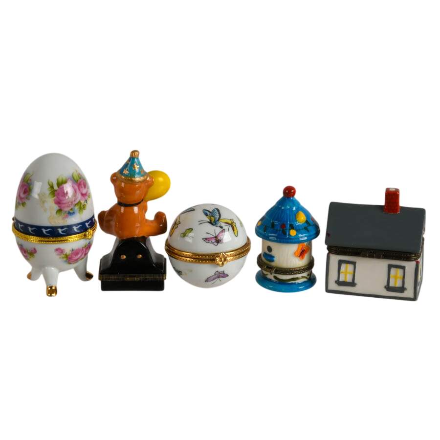 Assortment of Five Figural Trinket Boxes-2