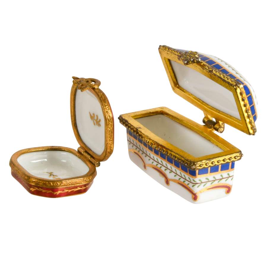 Pair of Porcelain Trinket Boxes: 1 Limoges-4