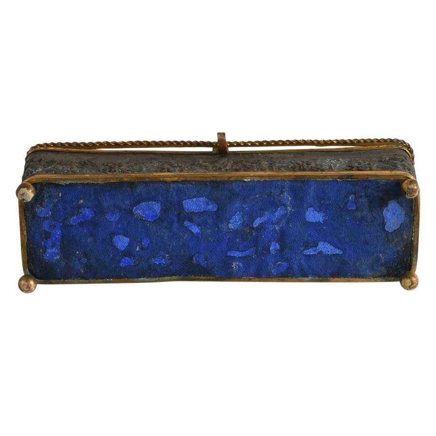 Antique Rectangular Cushioned Repoussé Jewelry Casket-7