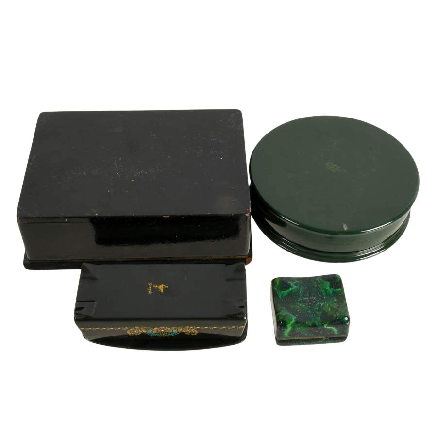 Four Hand-Painted Russian Trinket Boxes-9