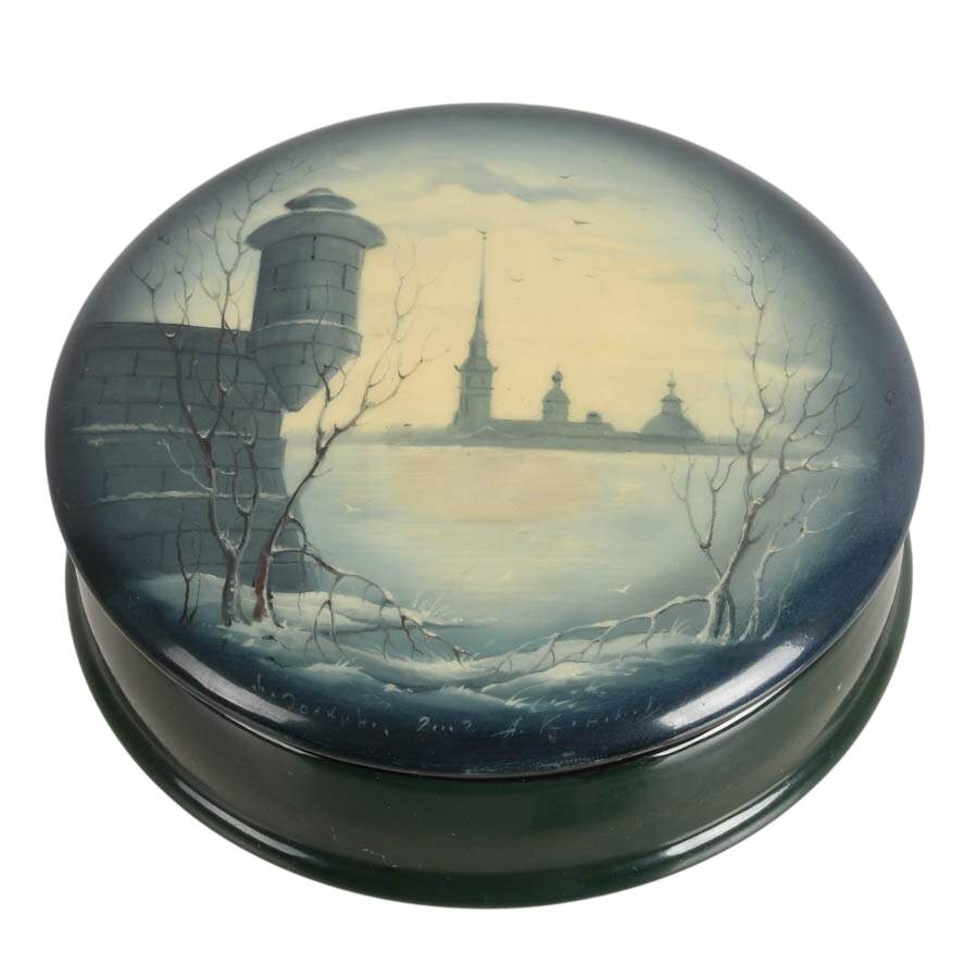 Four Hand-Painted Russian Trinket Boxes-5
