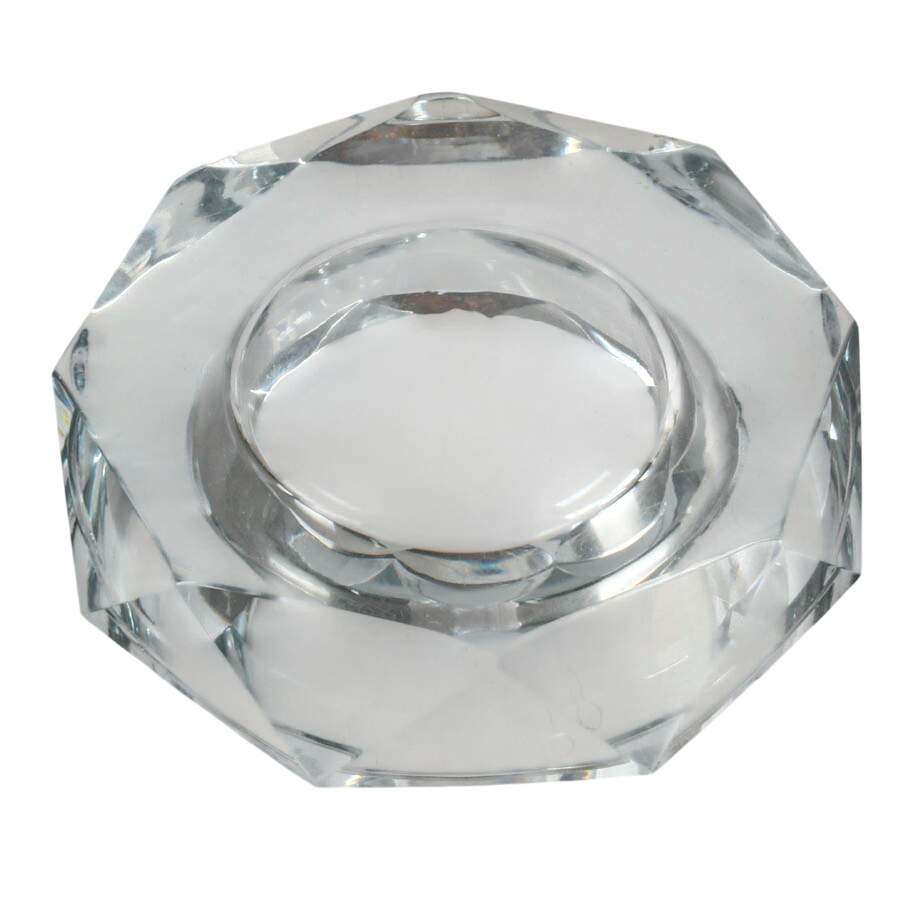 Russian Signed Faceted Lead Crystal Ashtray-4